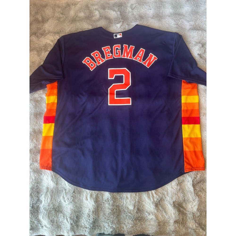 Nike Houston Astros Alex Bregman #2 Jersey Navy Blue Tequila Sunrise 4XL-0646